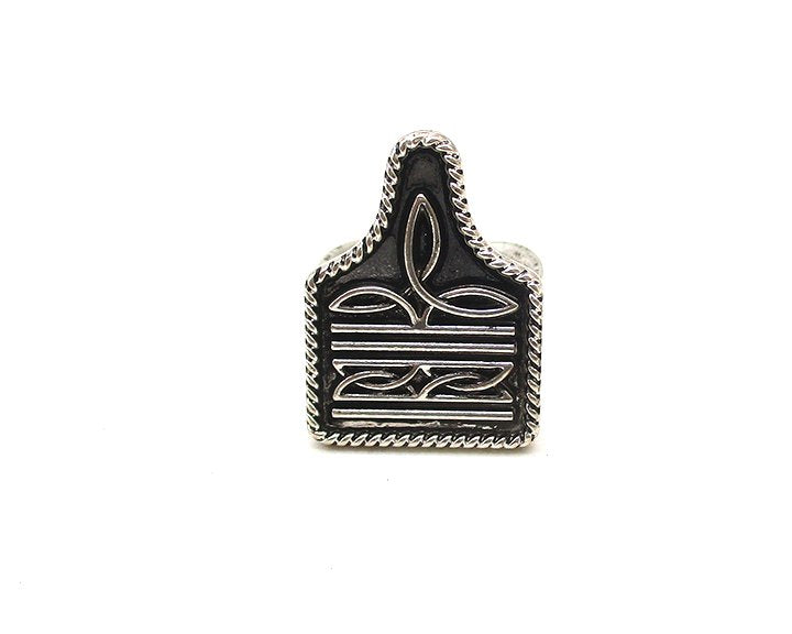 WESTERN BOOT STITCH CATTLE TAG CUFF RING – SNOWINGWEST