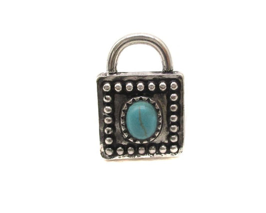 Western Lock Turquoise Cuff Ring