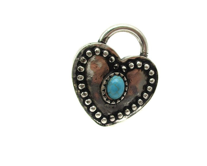 Western Heart Turquoise Cuff Ring