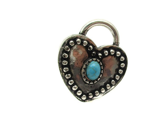 Western Heart Turquoise Cuff Ring