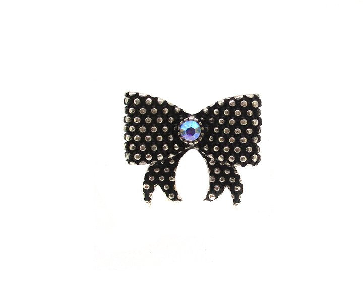 Dot Bubble Crystal Ribbon Cuff Ring