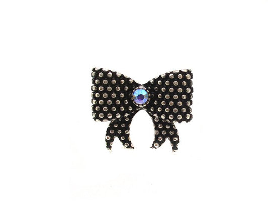 Dot Bubble Crystal Ribbon Cuff Ring