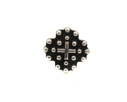 Western Small Cross Bubble Cuff Ring