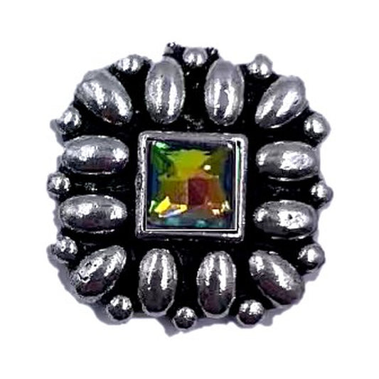 Western Square Concho Turquoise Cuff Ring