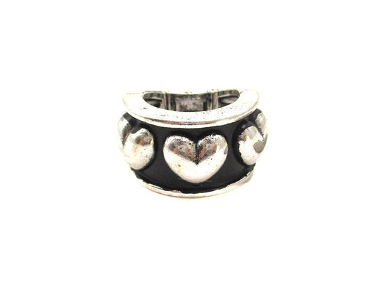 Western Heart Bubble Stretch Ring