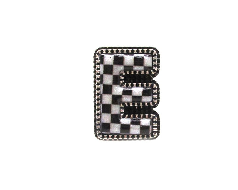 Checkered Bubble Initial Cuff Ring