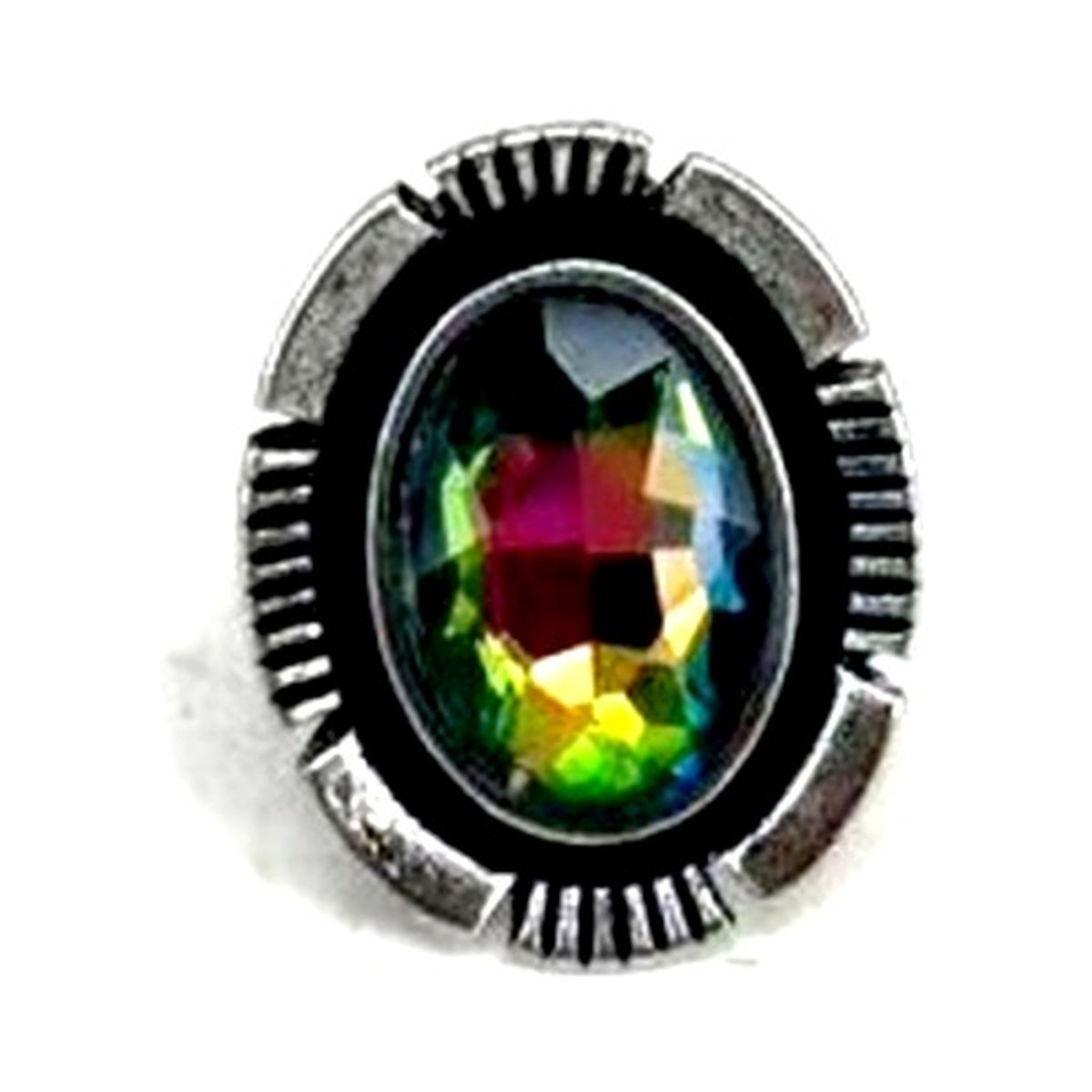 Western Crystal Oval Cuff Ring (SR0593)