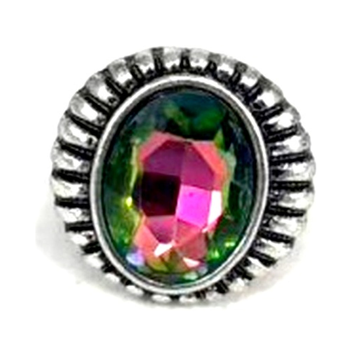 Western Crystal Oval Cuff Ring (SR0594)