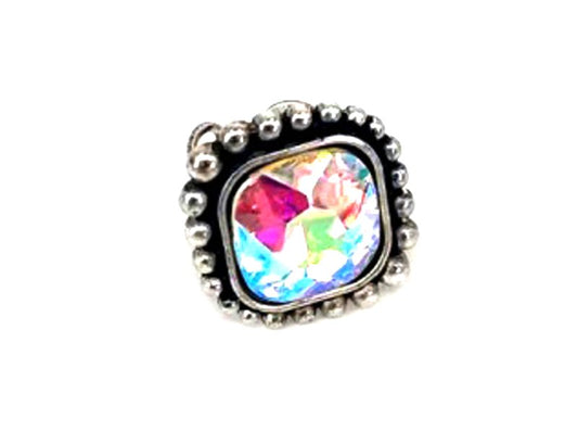 Western Crystal Square Cuff Ring
