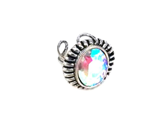 Western Crystal Oval Cuff Ring