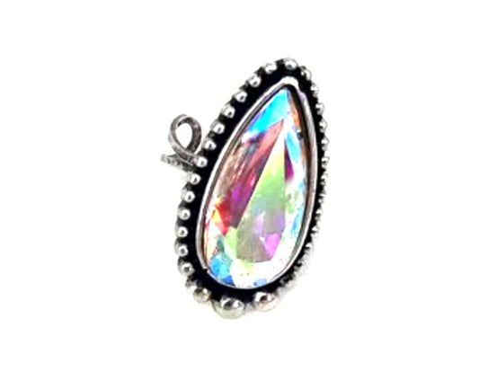 Western Crystal Teardrop Cuff Ring