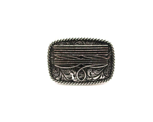 Western Boot Stitch Rectangle Cuff Ring
