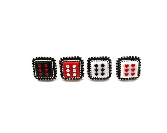 4 Pair Dice Cuff Ring Set