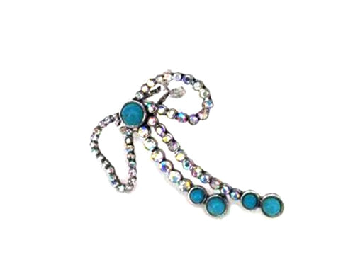 Western Crystal Ribbon Cuff Ring
