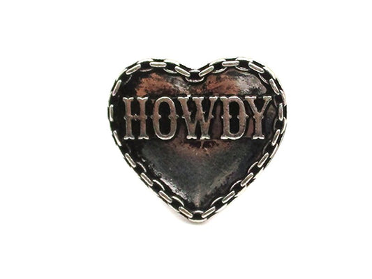 Western Heart Howdy Engraved Cuff Ring