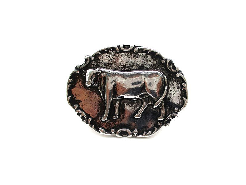 Western Metal Plate Cow Cuff Ring