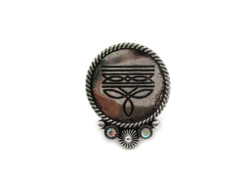 Western Round Boot Stitch Cuff Ring