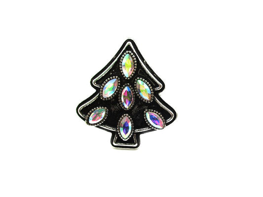 Christmas Tree AB Stone Cuff Ring