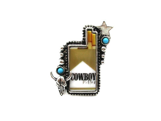 Western Gold Cowboy Killer Cigarette Cuff Ring