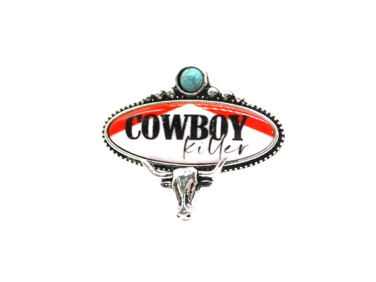 Western Cowboy Killer Steerhead Cuff Ring