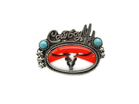 Western Steerhead Cowboy Cuff Ring