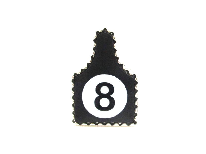 Western 8 Ball Cattle Tag Cuff Ring