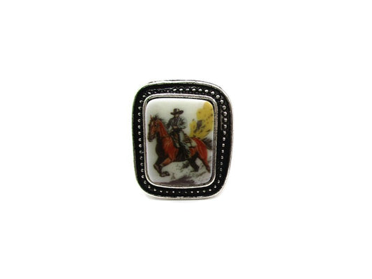 Western Portrait Cuff Ring