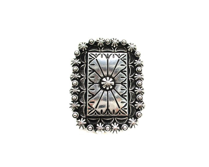 Western Rectangle Concho Cuff Ring