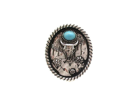 Western Oval Steerhead Cuff Ring