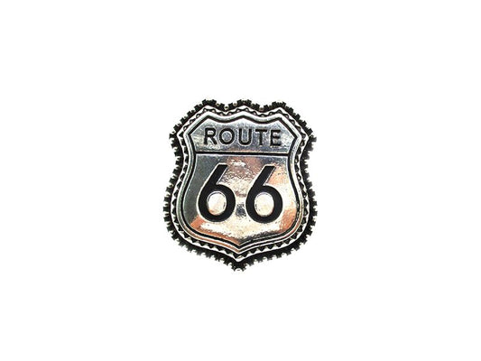 Western Metal Route 66 Sign Cuff Ring
