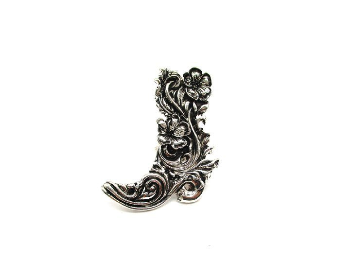 Western Engraved Cowboy Boots Cuff Ring