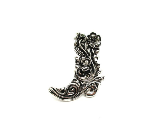 Western Engraved Cowboy Boots Cuff Ring