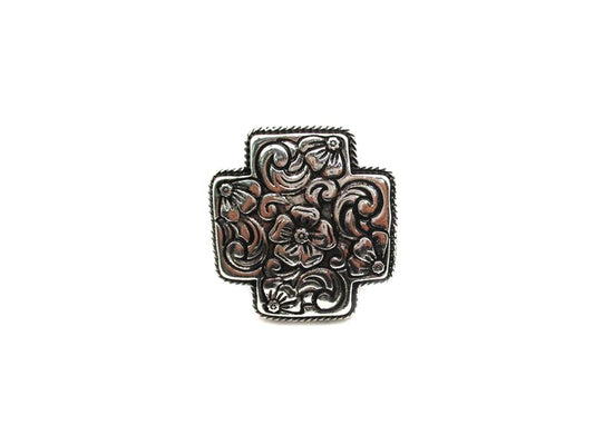 Western Engraved Cross Cuff Ring