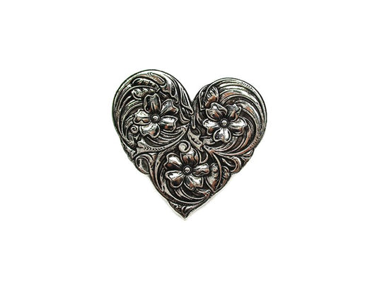 Western Engraved Heart Cuff Ring