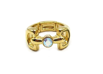 Western Snaffle Bit AB Stone Stretch Ring