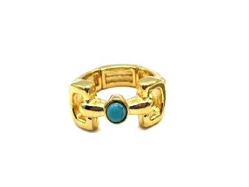 Western Snaffle Bit Turquoise Stretch Ring