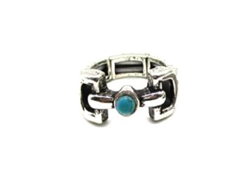 Western Snaffle Bit Turquoise Stretch Ring