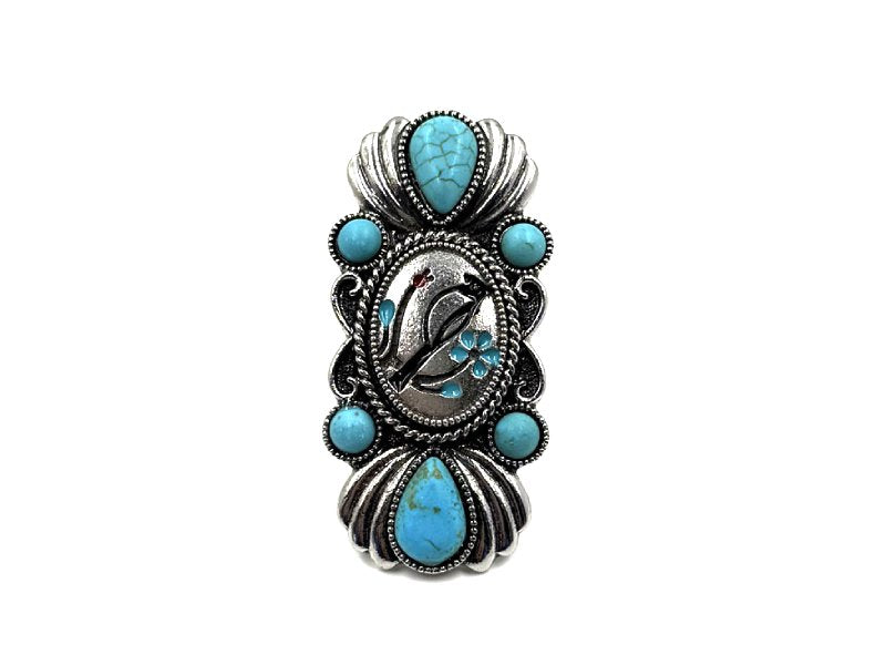 Western Turquoise Cardinal Cuff Ring