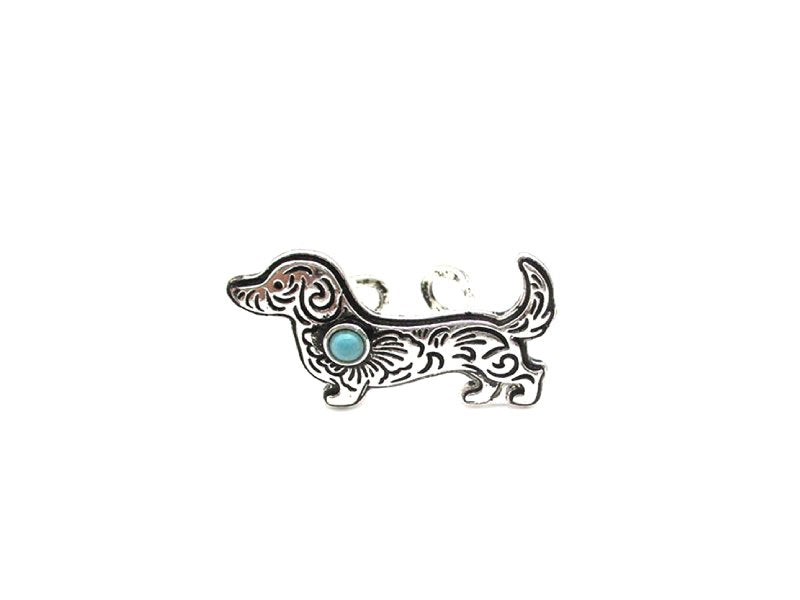 Engraved Dachshund Cuff Ring