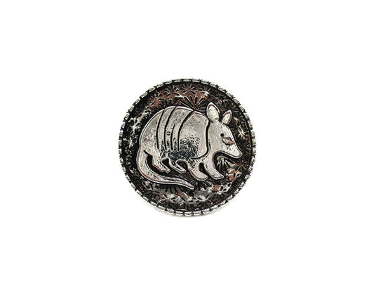 Western Round Armadillo Cuff Ring