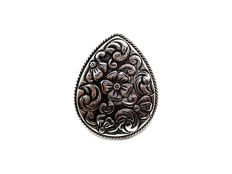 Western Teardrop Engraved Cuff Ring