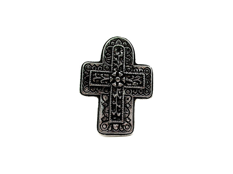 Western Etched Cross Cuff Ring