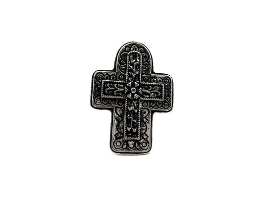 Western Etched Cross Cuff Ring