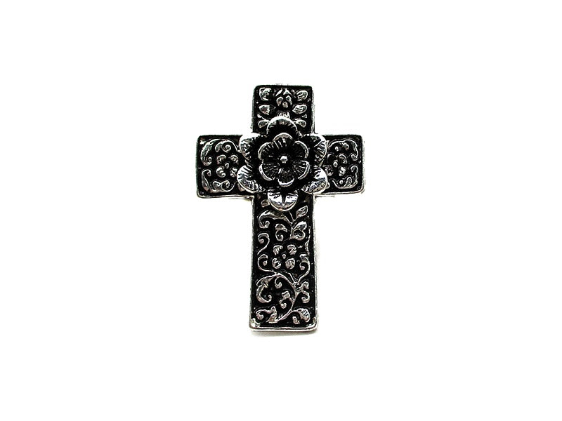 Western Flower Cross Cuff Ring