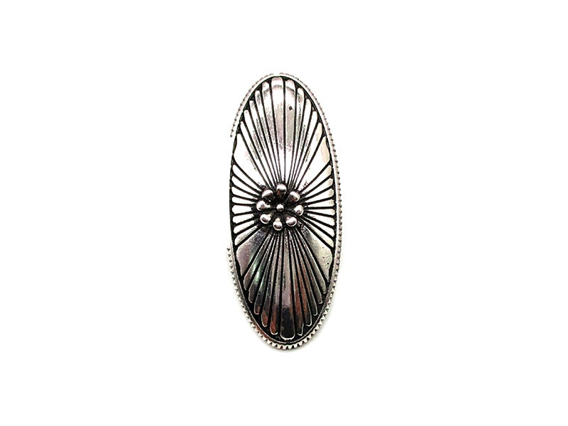 Western Long Oval Concho Cuff Ring