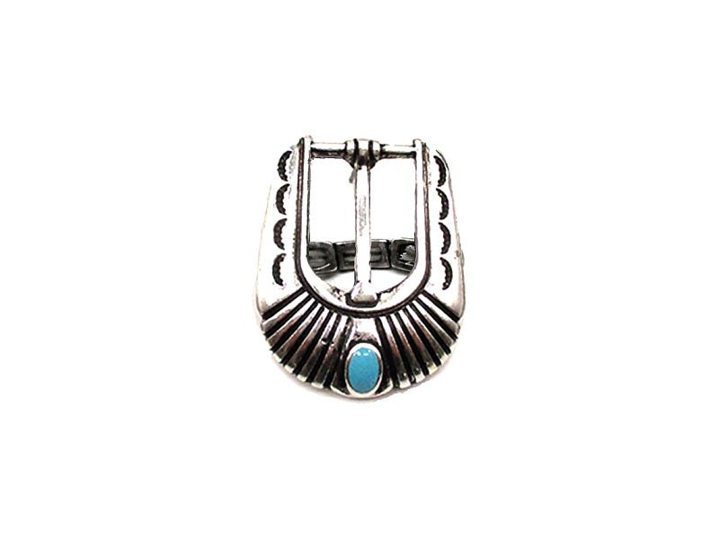 Western Turquoise Belt Buckle Look Cuff Ring