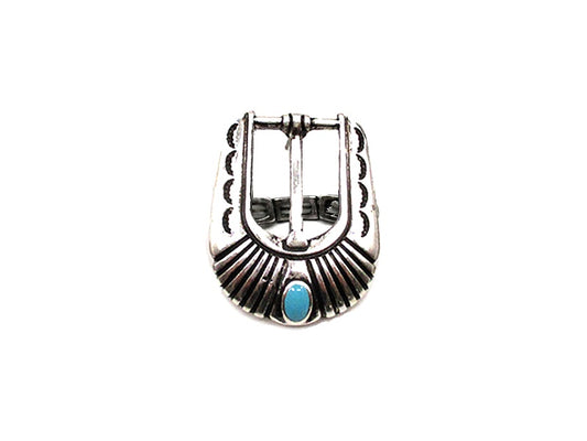 Western Turquoise Belt Buckle Look Cuff Ring