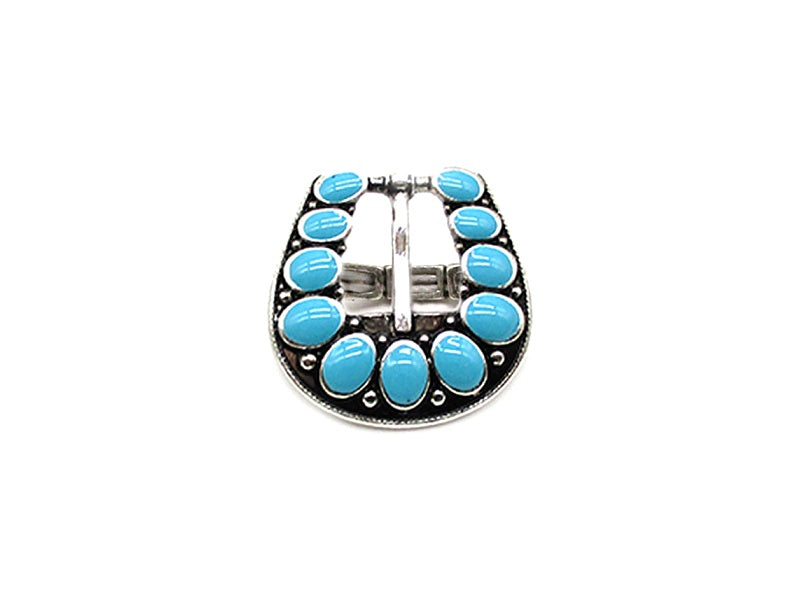 Western Turquoise Belt Buckle Look Cuff Ring