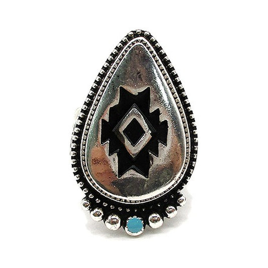 Western Teardrop Aztec Stretch Ring
