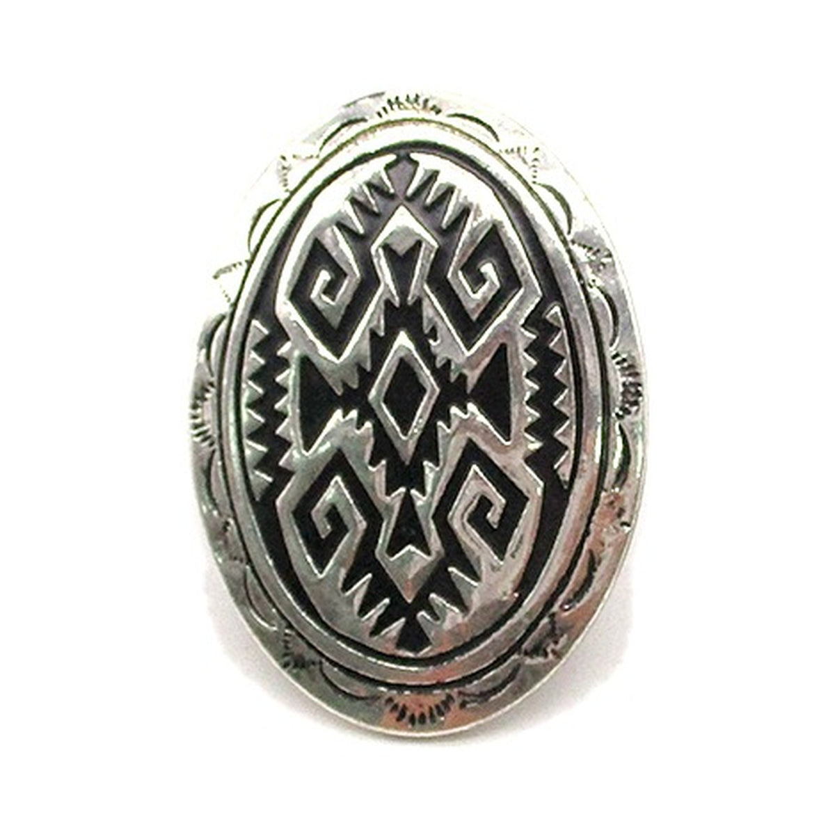 Western Oval Aztec Concho Stretch Ring (SR0877)